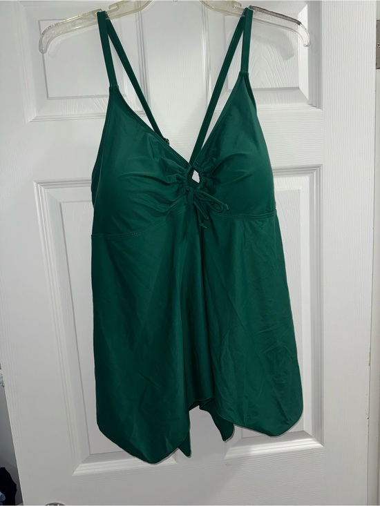 Other - Dark Green Plus Size Swim Top With Adjustable Straps and Built-In Bra
